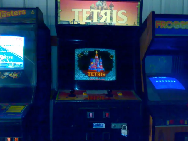 A Tetris arcade cabinet.